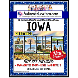 IOWA State Symbols ADAPTED BOOK for Special Education and Autism